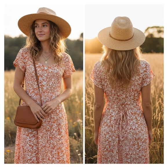 Vintage Dresses & Skirts - Vintage Part Two Floral Button Down Midi Dress Size 8
